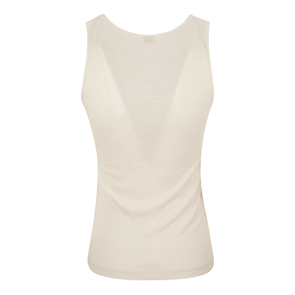 Saint Laurent Wollen Mouwloze Top Beige Dames