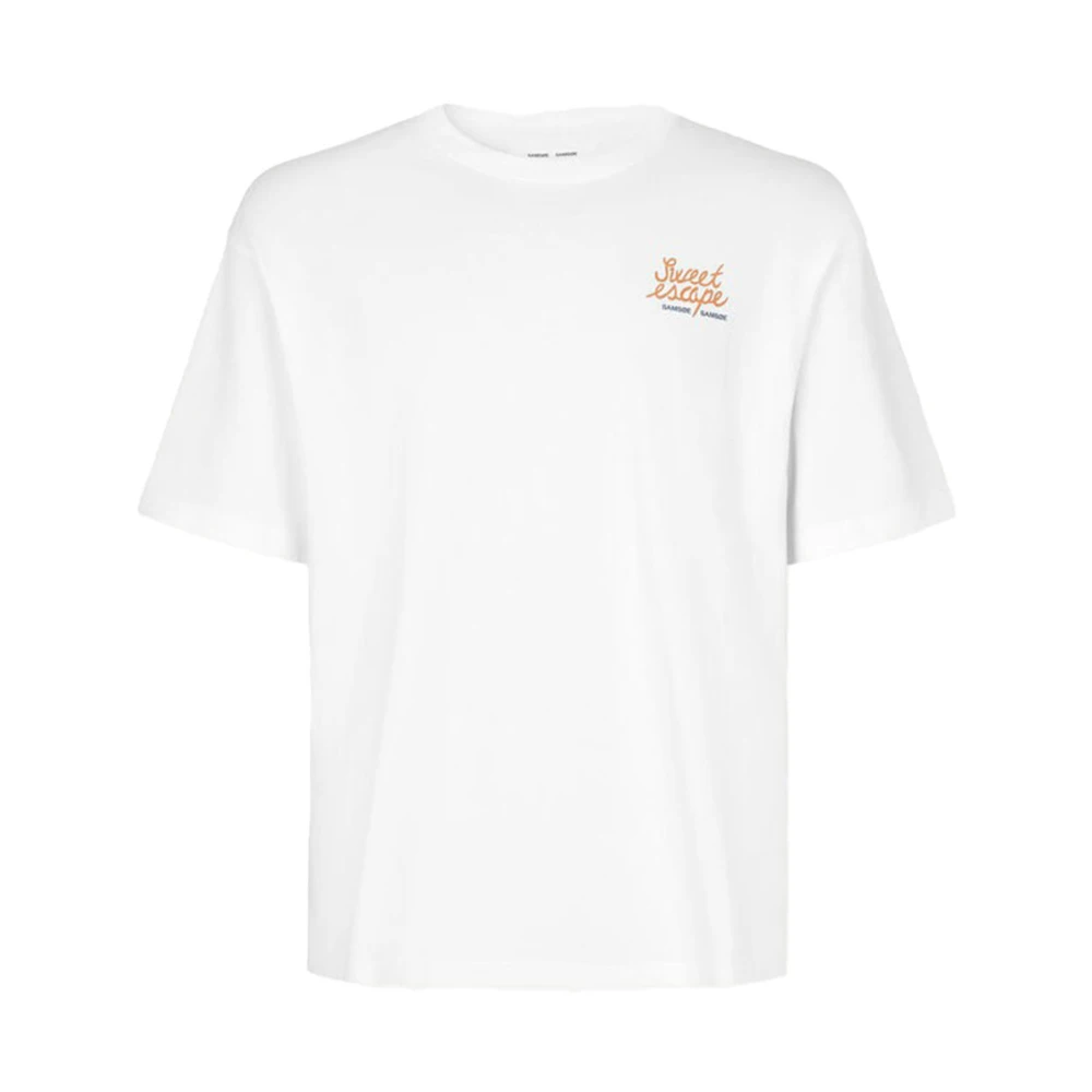 Samsøe Biologisch Katoenen T-shirt Korte Mouw White Heren