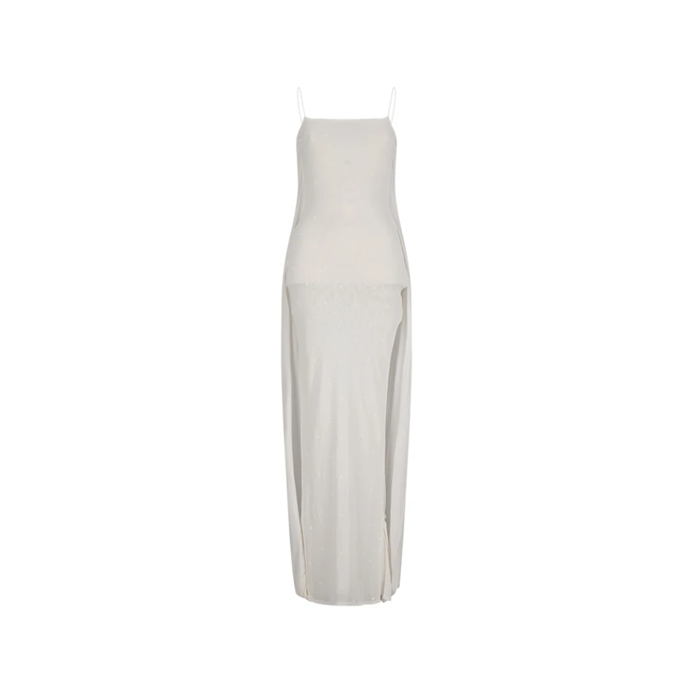 Jacquemus White Maxi Dresses, Female, Xs, La Robe Maille Plumetis