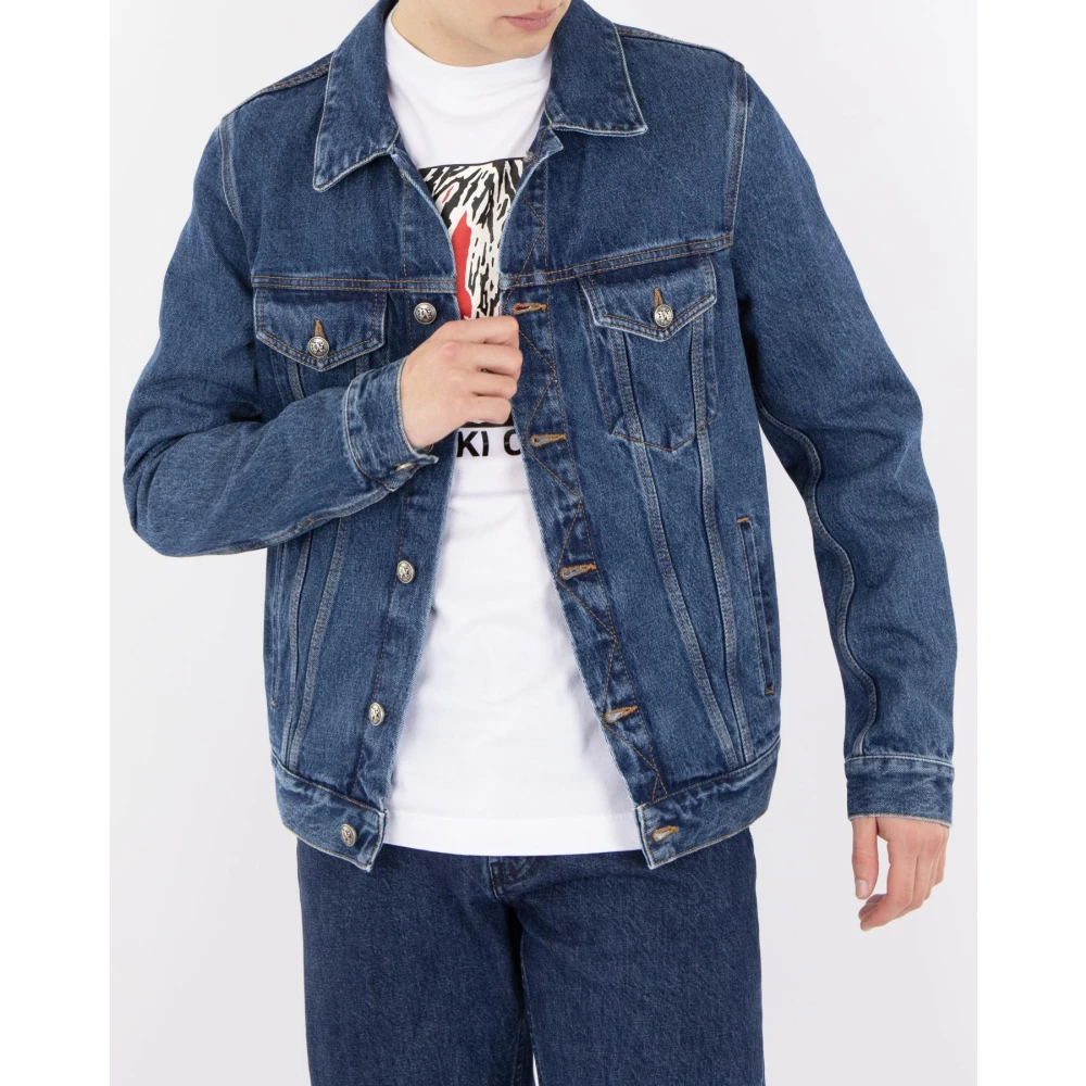 Palm Angels Heren Lw Monogram Denim Jkt Blue Heren