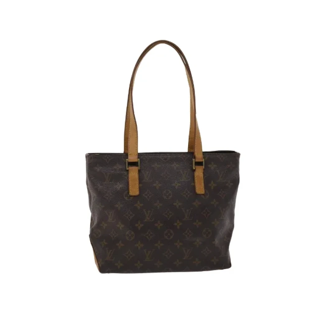 Pre-owned Brunt lerret Louis Vuitton veske