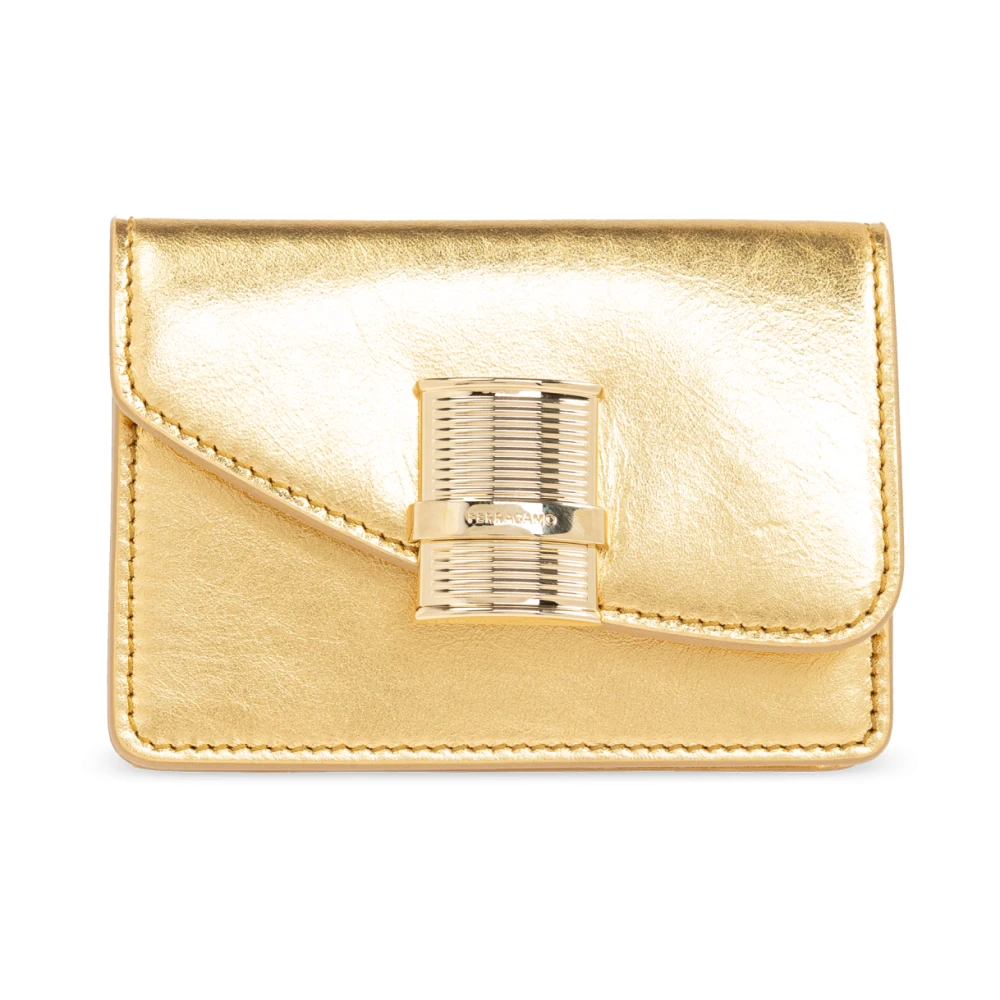 Salvatore Ferragamo Leren portemonnee Yellow Dames