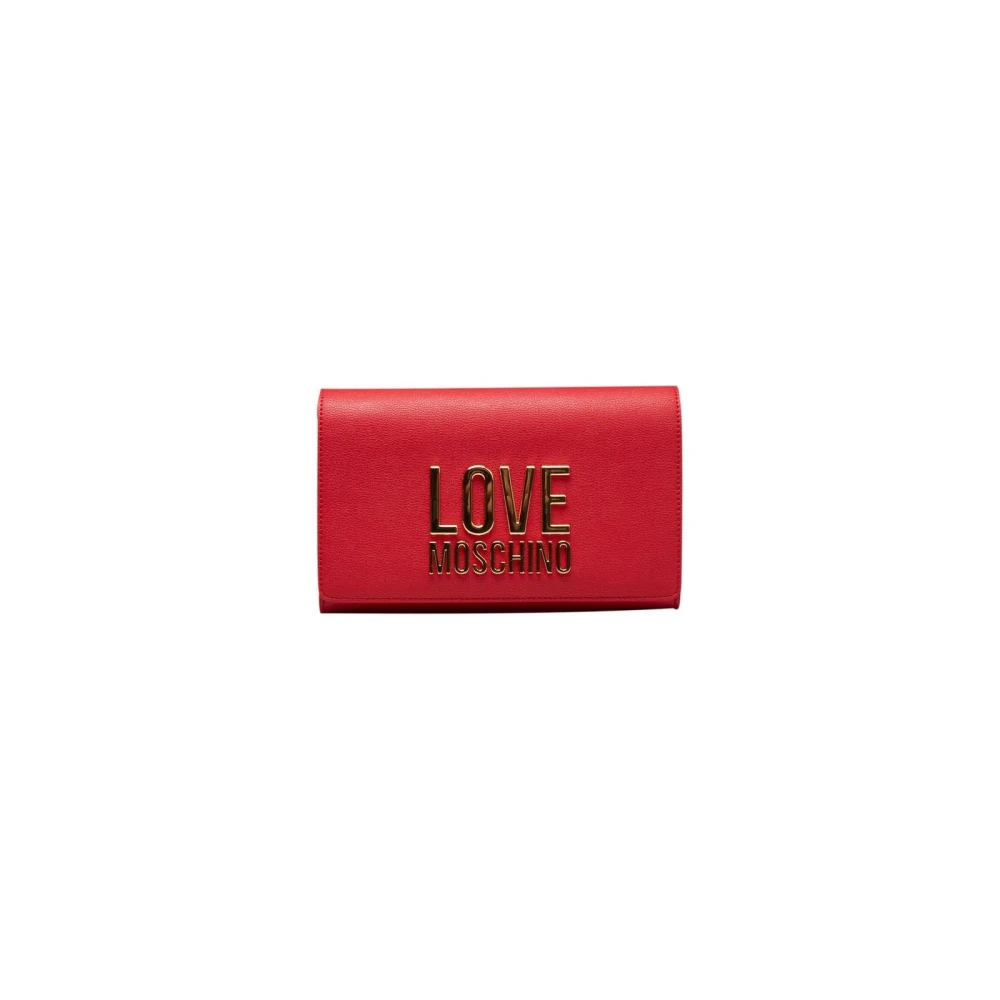Love Moschino Schoudertas met Ketting en Logo Red Dames