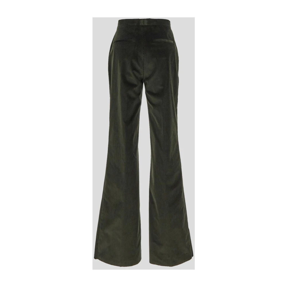 Tagliatore Wijde fluwelen broek Green Dames