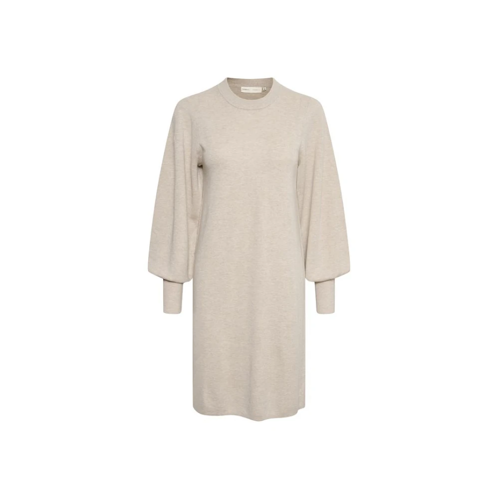 InWear Mjuk Stickad Klänning Beige, Dam