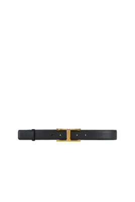 Logo Buckle Leather Belt