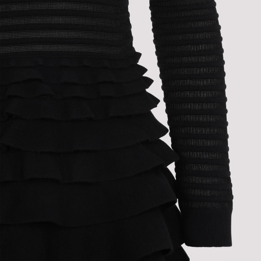 Valentino Mini Gebreide Jurk in Zwart Black Dames