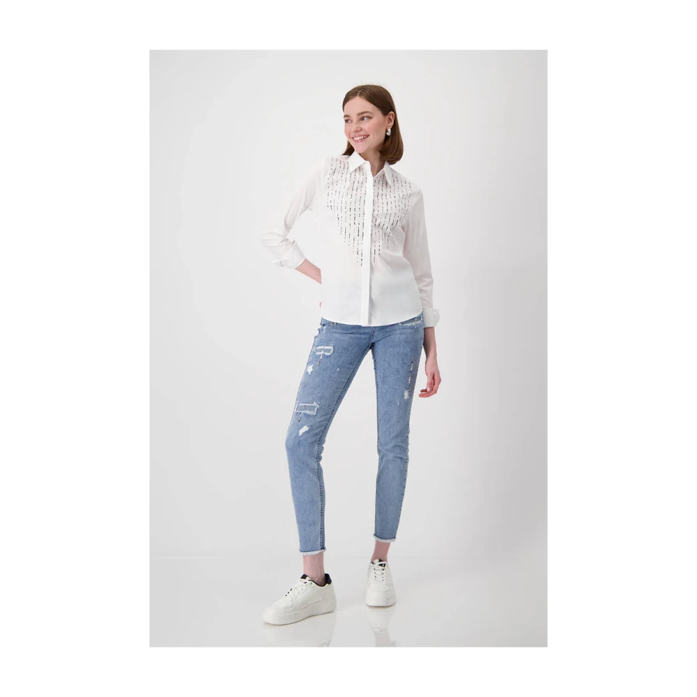 monari Lange Mouw Blouse White Dames