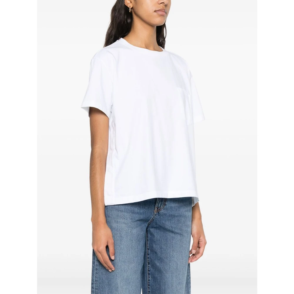 Semicouture Wit Geborduurd Motief Crew Neck T-shirt White Dames
