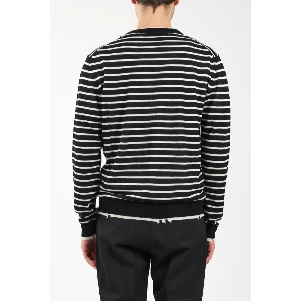 Mauro Grifoni Cardigan van zuivere wol met knoopsluiting Black Heren