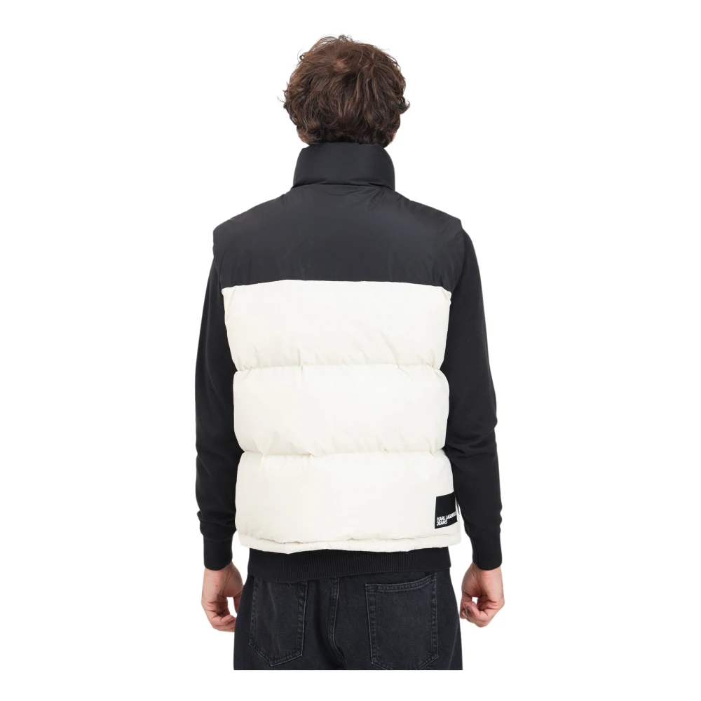 Karl Lagerfeld Crème en Zwart Pufferjack Multicolor Heren