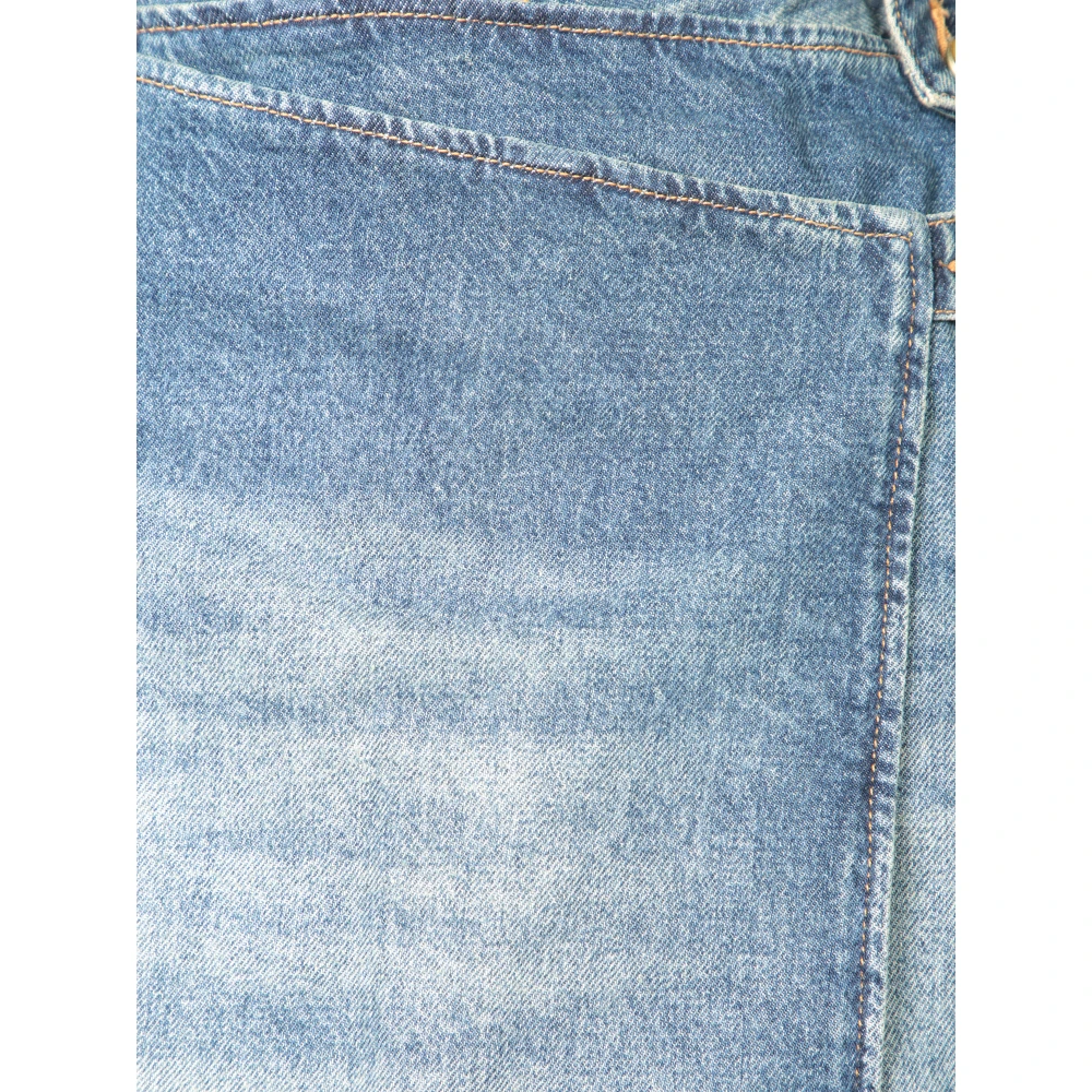 Ganni Blauwe Asymmetrische Jeans Blue Dames