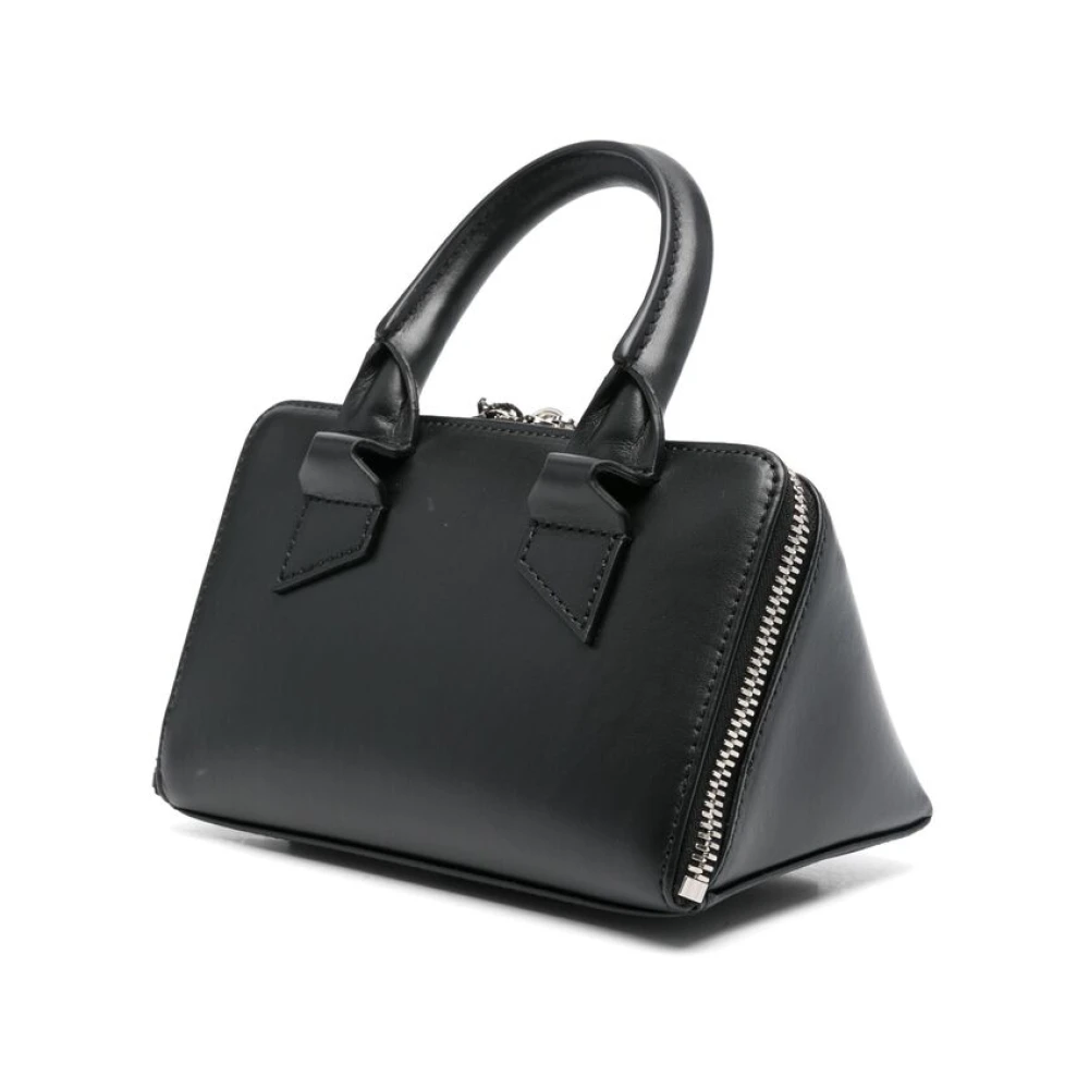 The Attico Zwarte Rits Top Hand Schoudertas Black Dames