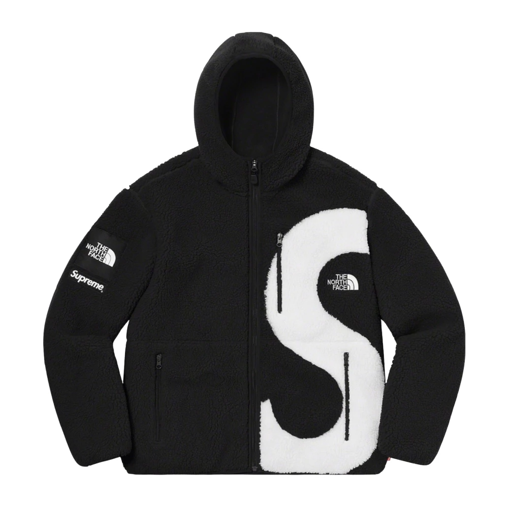 Supreme Beperkte oplage Logo Hooded Fleece Jacket Black Heren