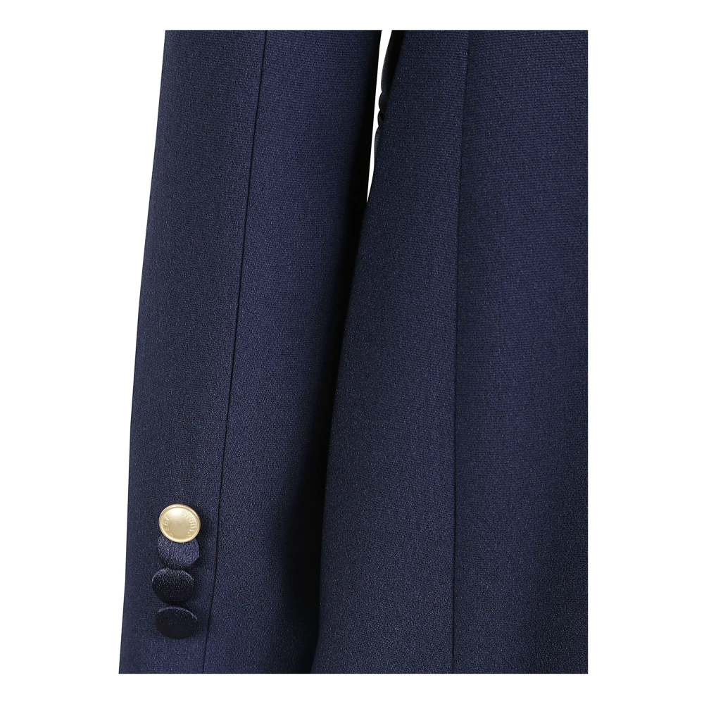 Hebe Studio Blauwe Polyesterjas Gemaakt in Italië Blue Dames