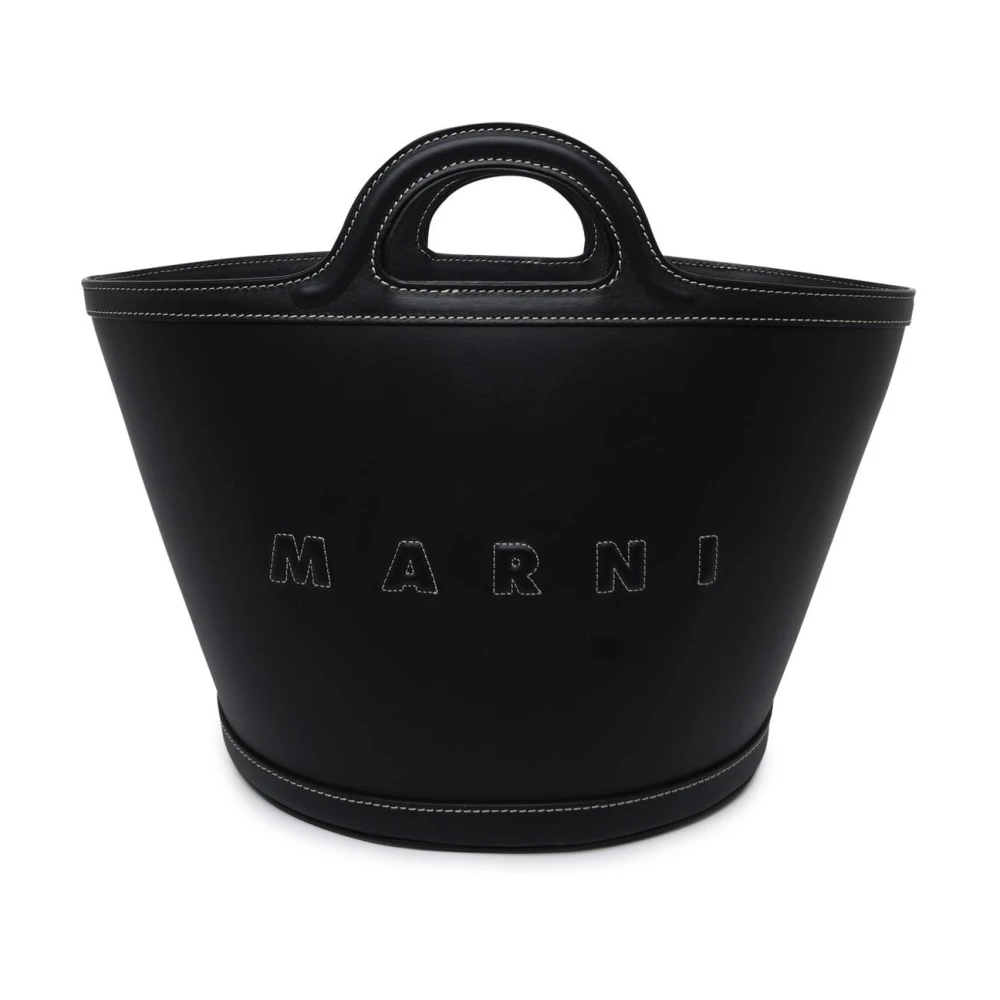 Marni Kleine Zwarte Leren Tropicalia Tas Black Dames