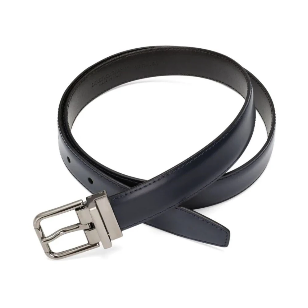Dolce & Gabbana Hombre Azul - Cinturón De Piel De Becerro - Accessories - 105 Cm