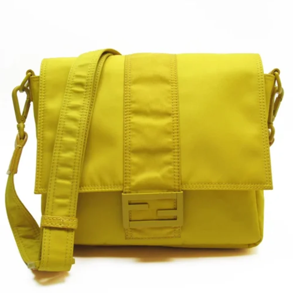 Fendi Vintage Pre-owned Nylon shoulder-bags Yellow Heren