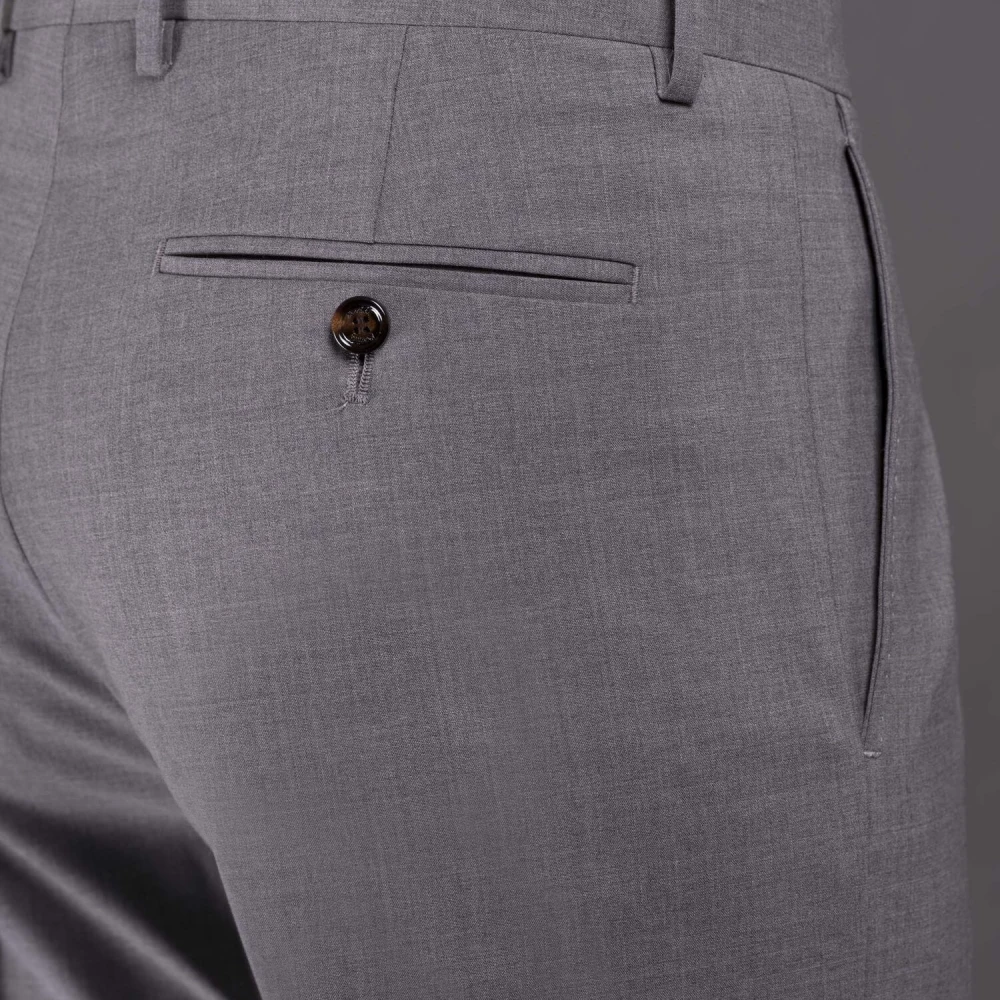 Moorer Stretch Chino Broek in Fijne Australische Wol Gray Heren