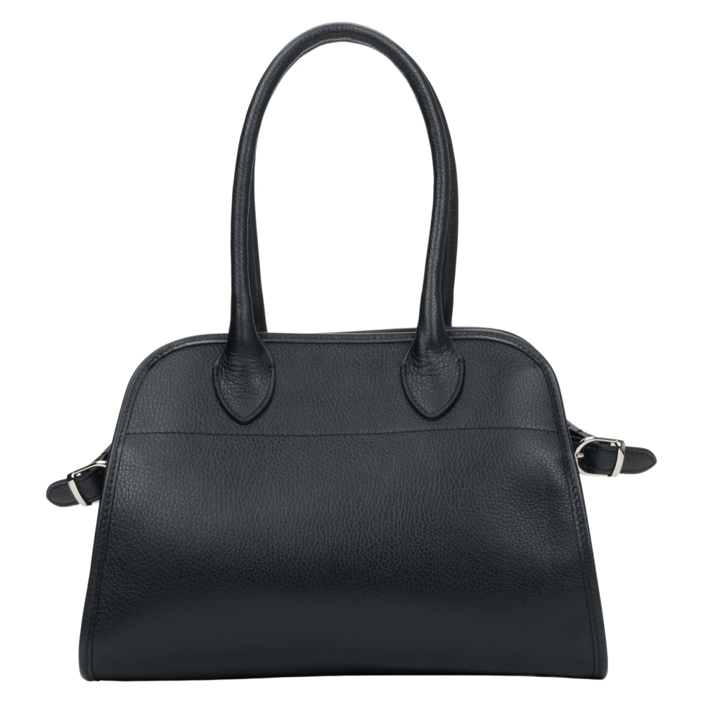 Estro Zwarte Satchel Handtas gemaakt van Premium Italiaans Leer Black Dames