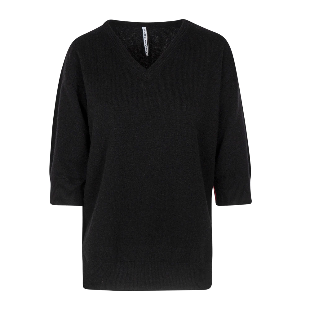Liviana Conti Kasjmier V-hals trui Black Dames