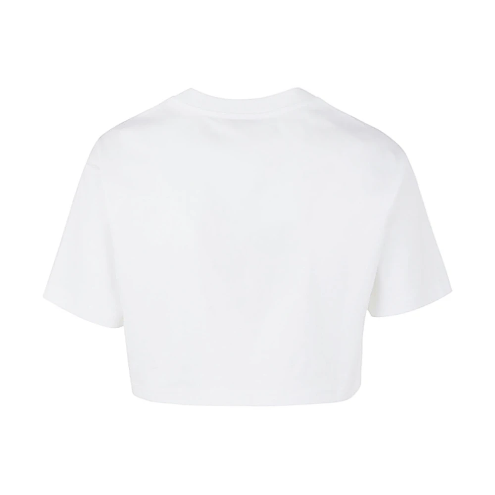 Lanvin Geborduurde Crop T-Shirt White Dames