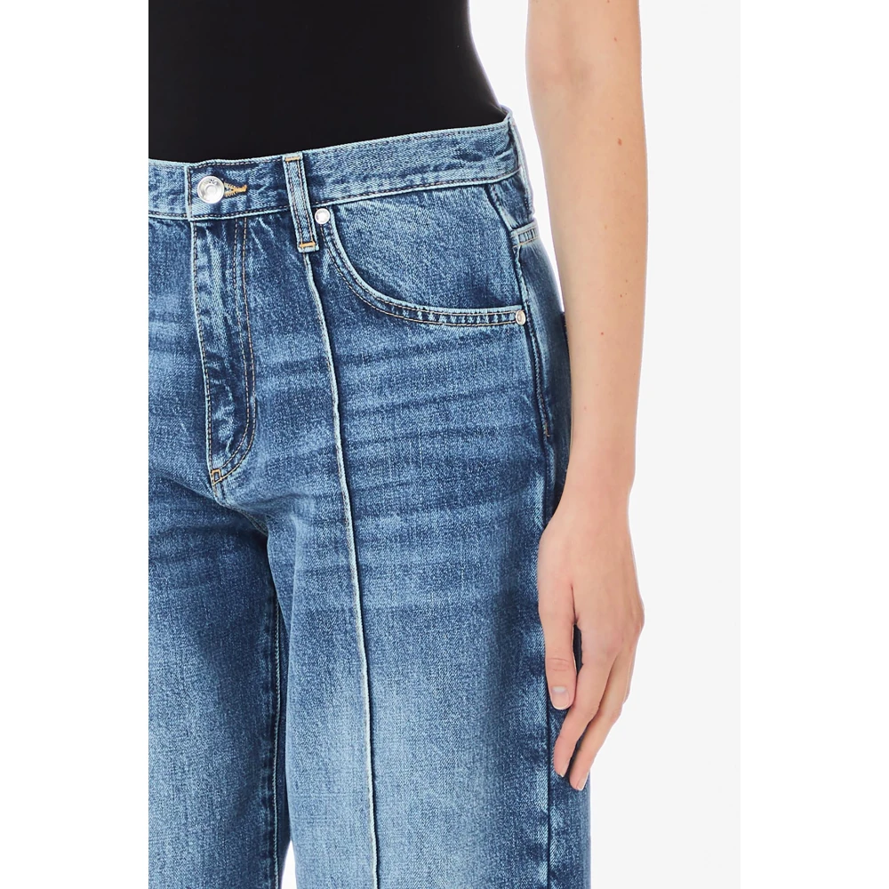 Liu Jo Cropped Straight Leg Broek Blue Dames