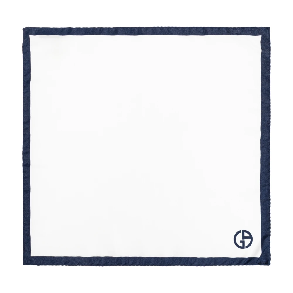 Giorgio Armani Zijden pochet White Heren