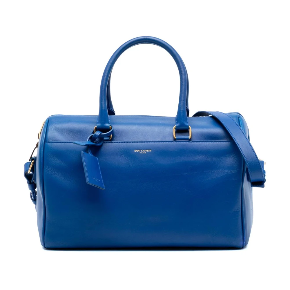 Saint Laurent Vintage Women's Blue Pre-Owned Leather Duffle Bag