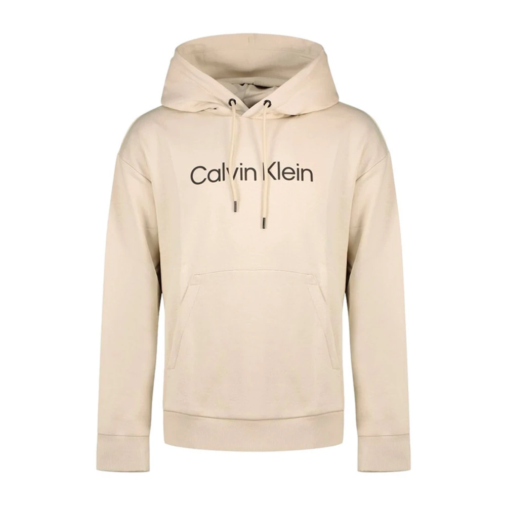 Calvin Klein Logo Katoenen Hoodie Beige Heren