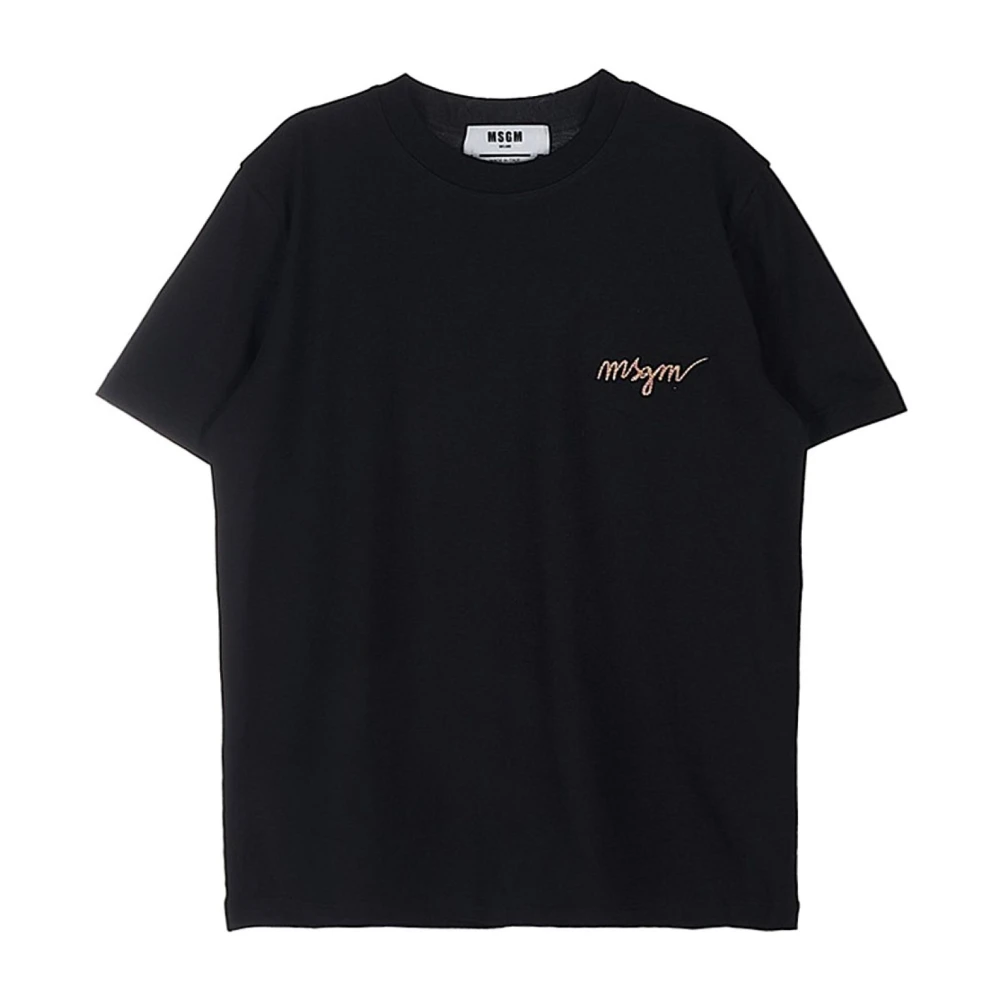 Msgm Women's Black T-Shirts, Xs, T Shirt