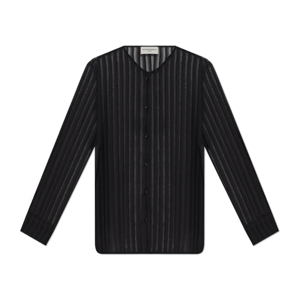 Officine Générale Overhemd met streepmotief Black Dames