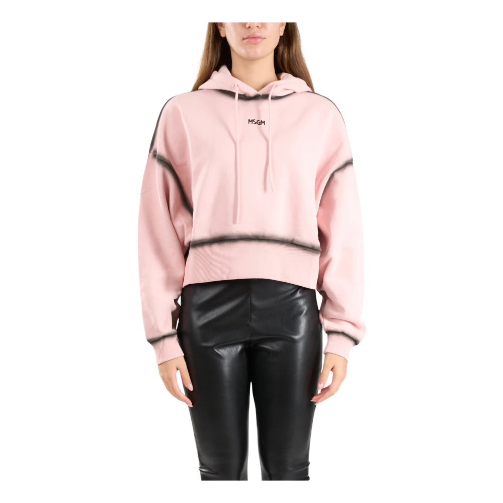 Msgm Hoodie met Micro Logo Print Pink Dames
