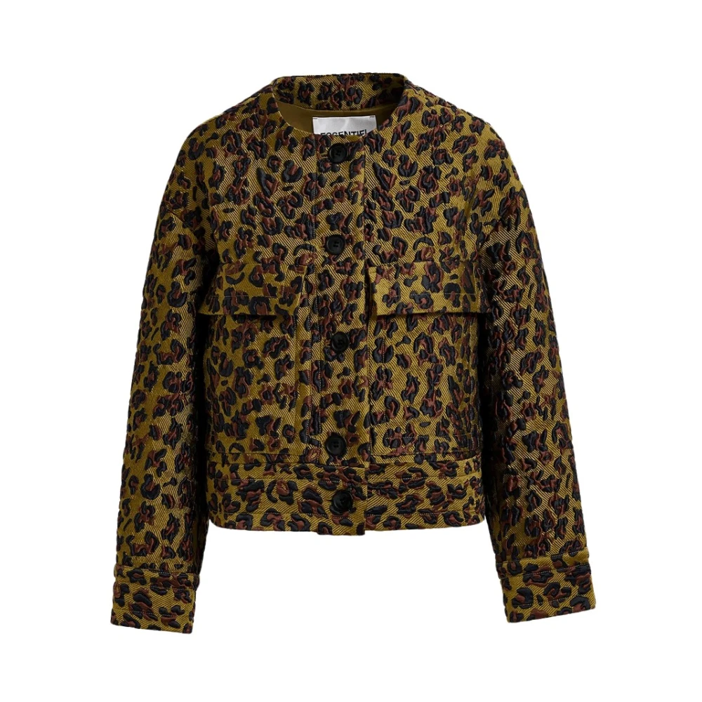 Essentiel Antwerp Leopard Jacquard Oversized Jacket Multicolor Dames