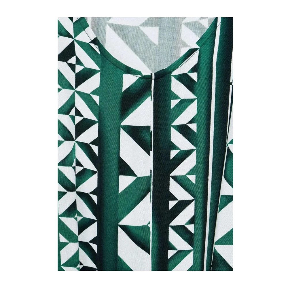 Street One Viscose Lange Jurk Lente Zomer Collectie Green Dames
