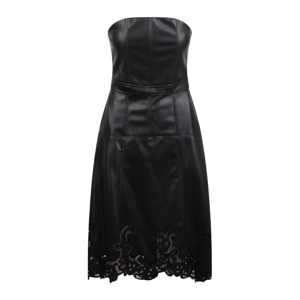Ermanno Scervino Geborduurde Strapless Jurk met Kant Details Black Dames