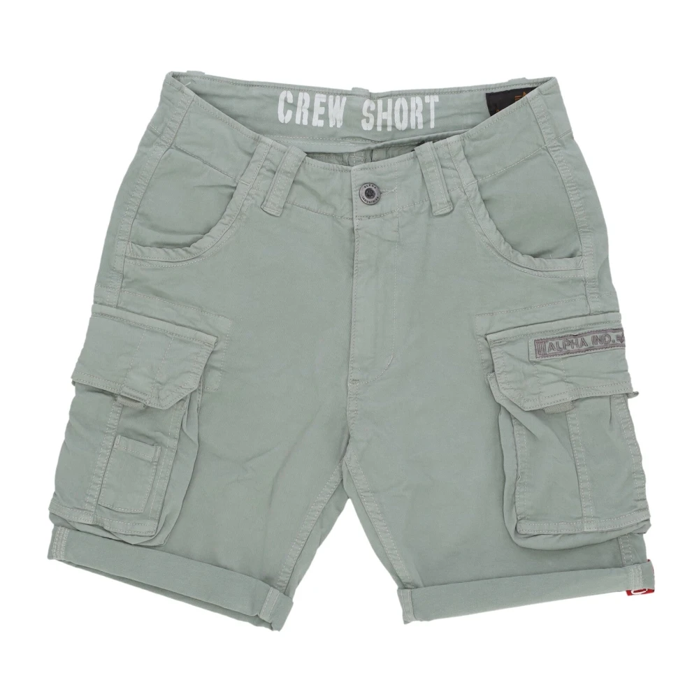 Alpha Industries Men's Green Casual Shorts, W28, Cargo Shorts With Cuffed Bottom