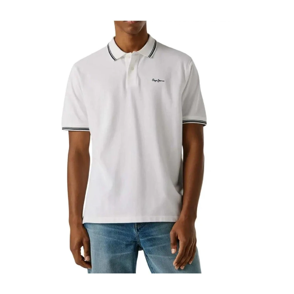 Pepe Jeans Men's White Polo Carson - Polo Shirts - M - Tops