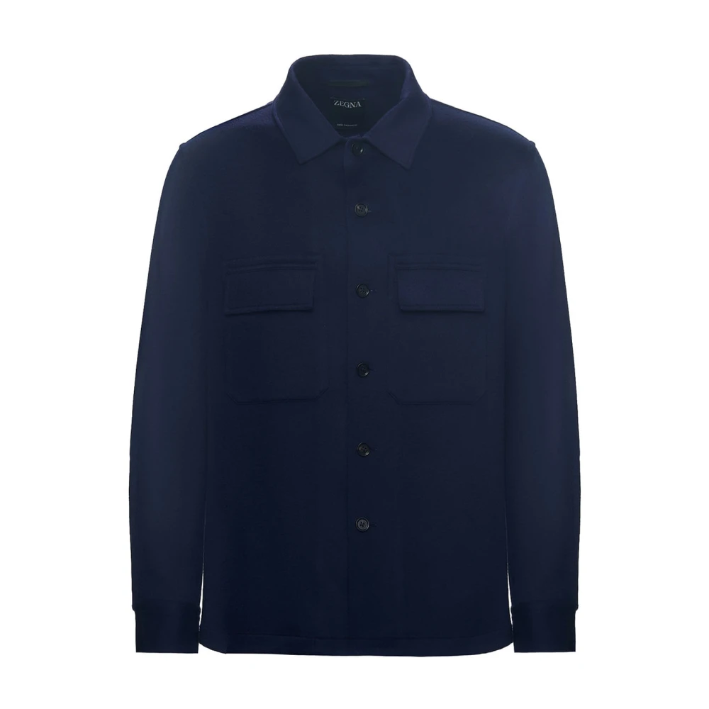 Zegna Men's Blue Casual Shirts, 2XL, Overshirt