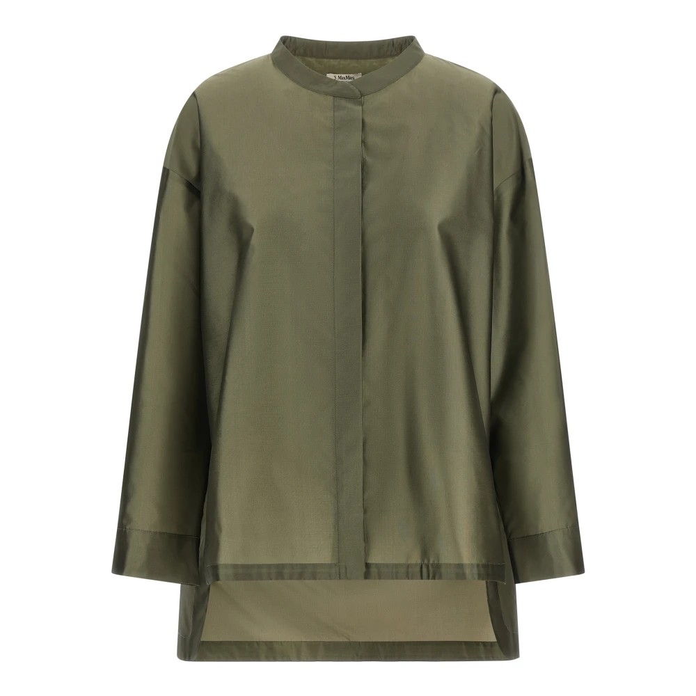 Max Mara Women's Green Smmracconto Silk Blend Organza Shirt - Shirts - Xs - Blouses & Shirts