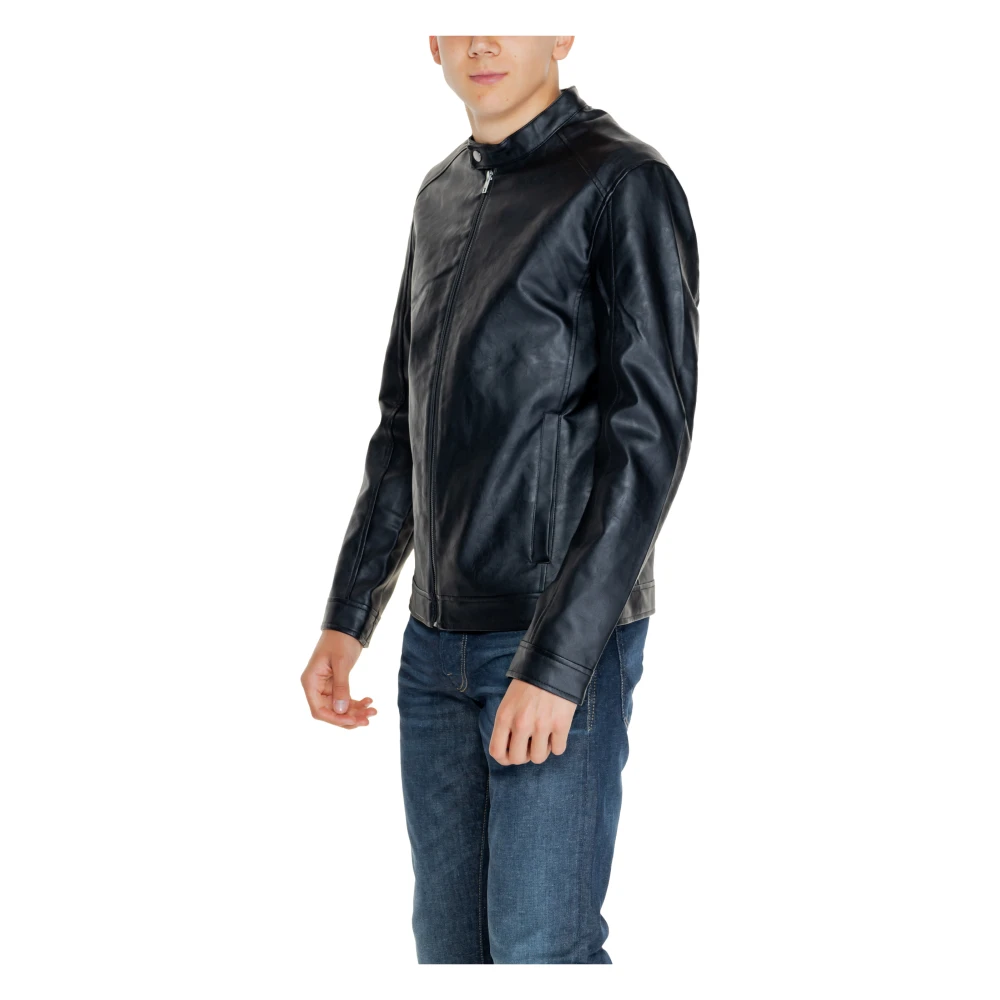 jack & jones Stijlvolle Heren PU Jas Black Heren