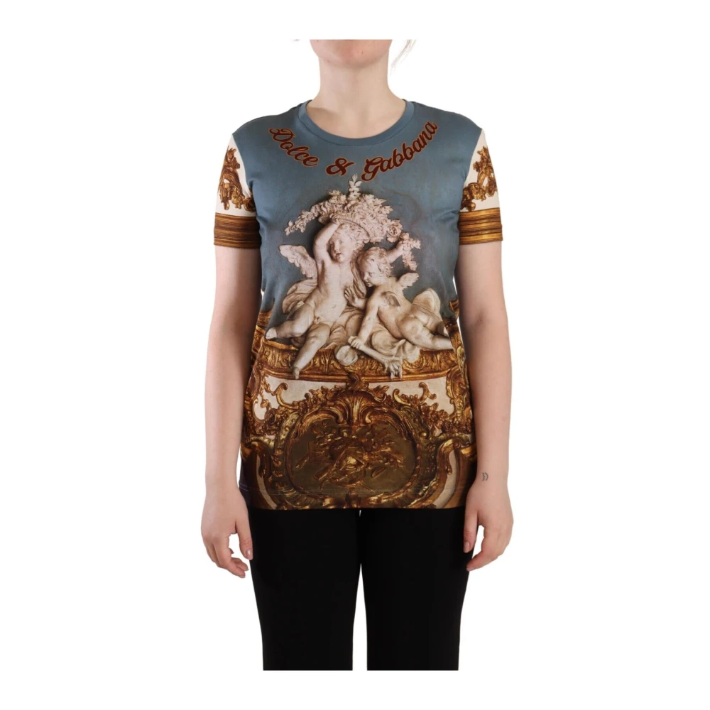 Dolce & Gabbana Multicolor Angel Print Cotton T-Shirt - Female - T-Shirts - 2XS - Tops