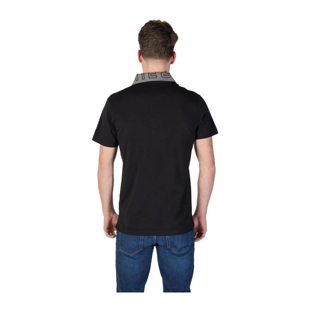 Guess Zwarte Polo met Knoopsluiting Black Heren