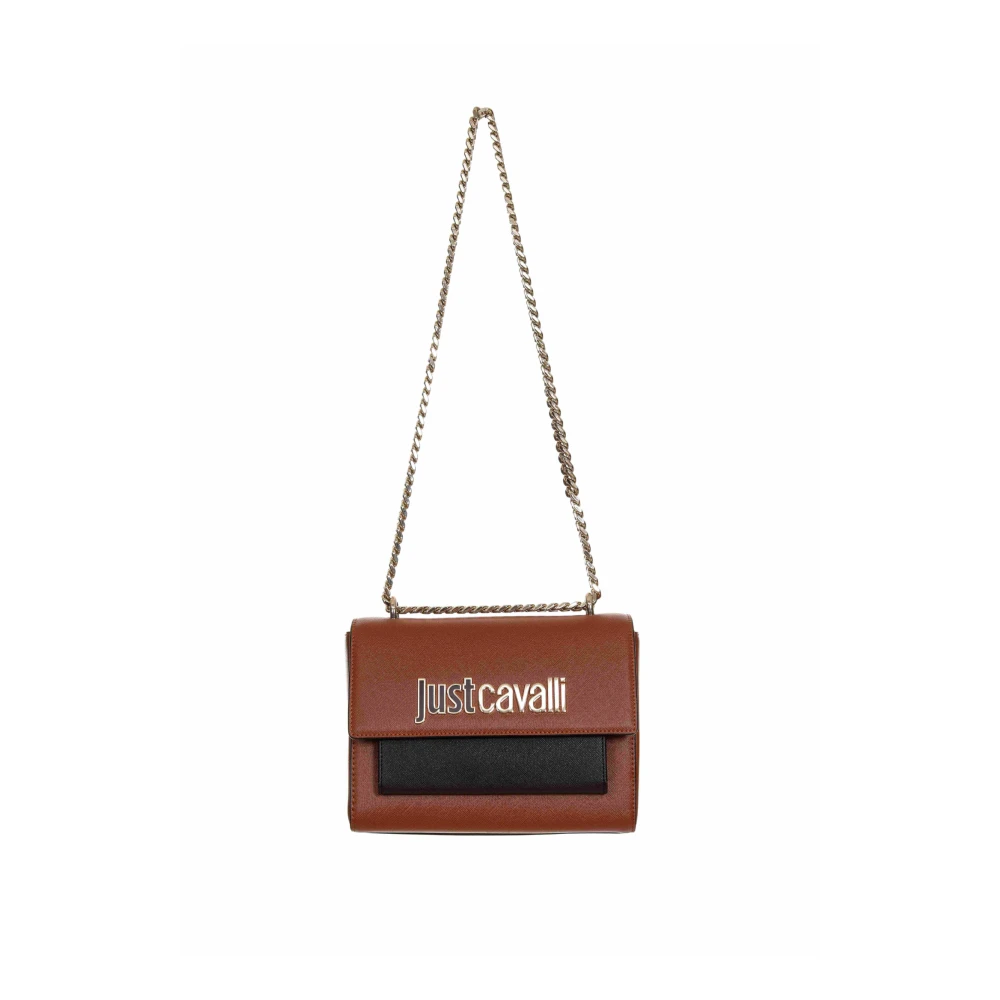 Just Cavalli Metalen Lettering Dames Tas Range Brown Dames