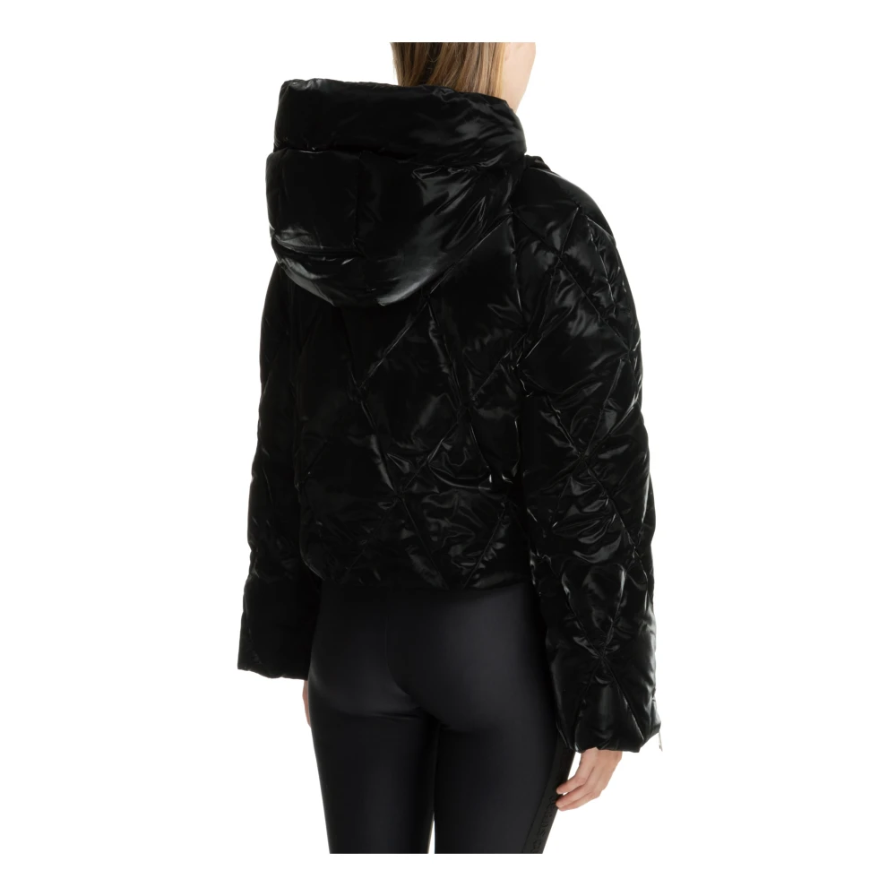 Versace Jeans Couture Capuchon Rits Effen Donsjas Black Dames