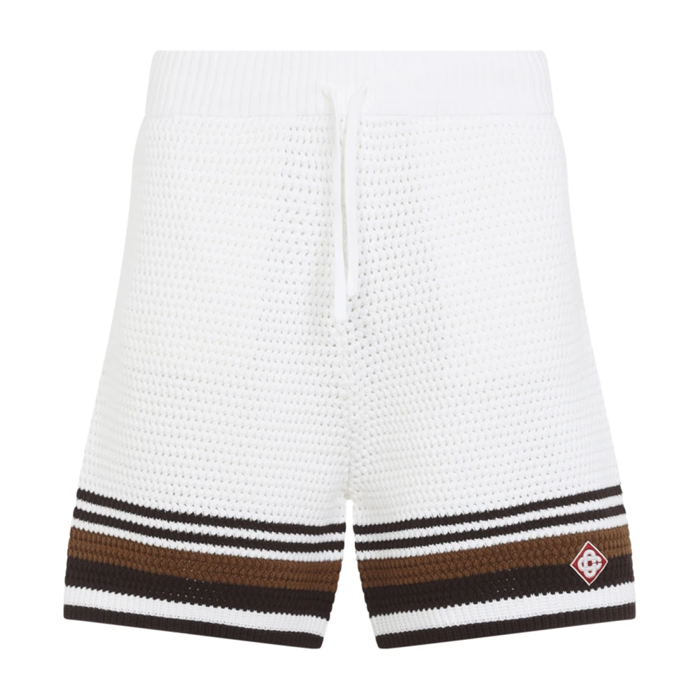 Casablanca Men's White Crochet Short - Casual Shorts - L - Shorts