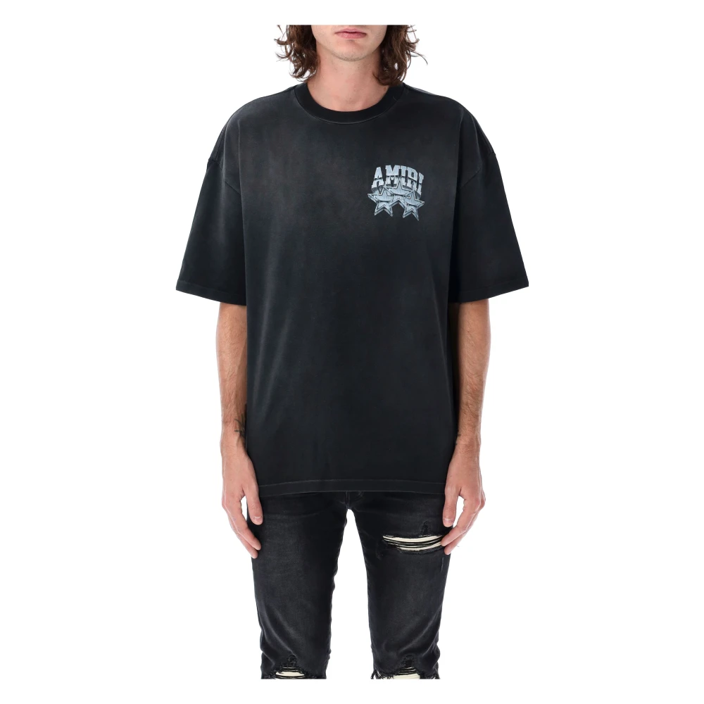 Amiri Zwart Grafisch T-shirt Ss25 Black Heren