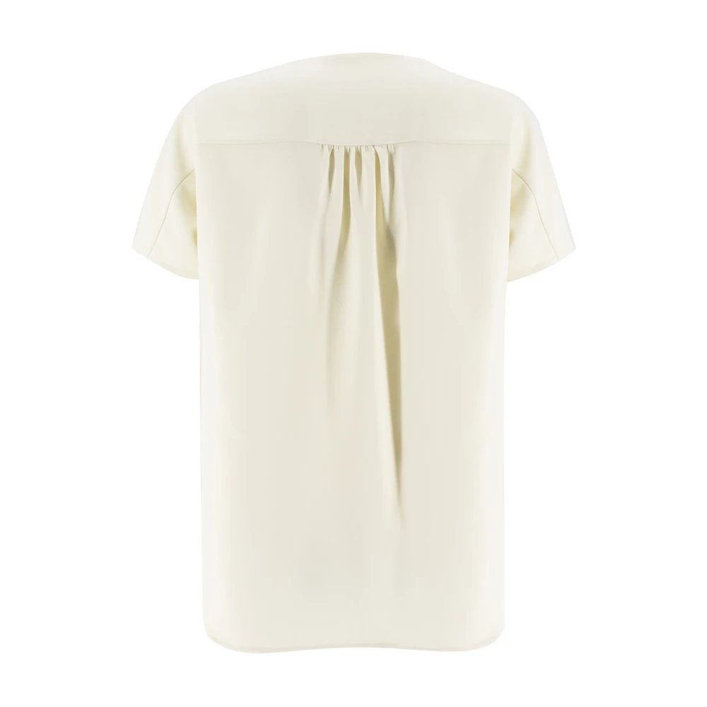 Kiton Zijden V-hals op maat gemaakte T-shirt Beige Dames