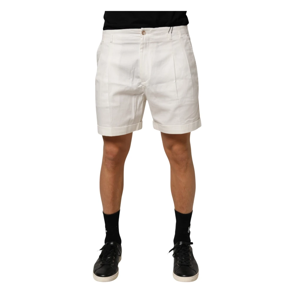 Dolce & Gabbana Men's White Casual Shorts, M, Bermuda Shorts