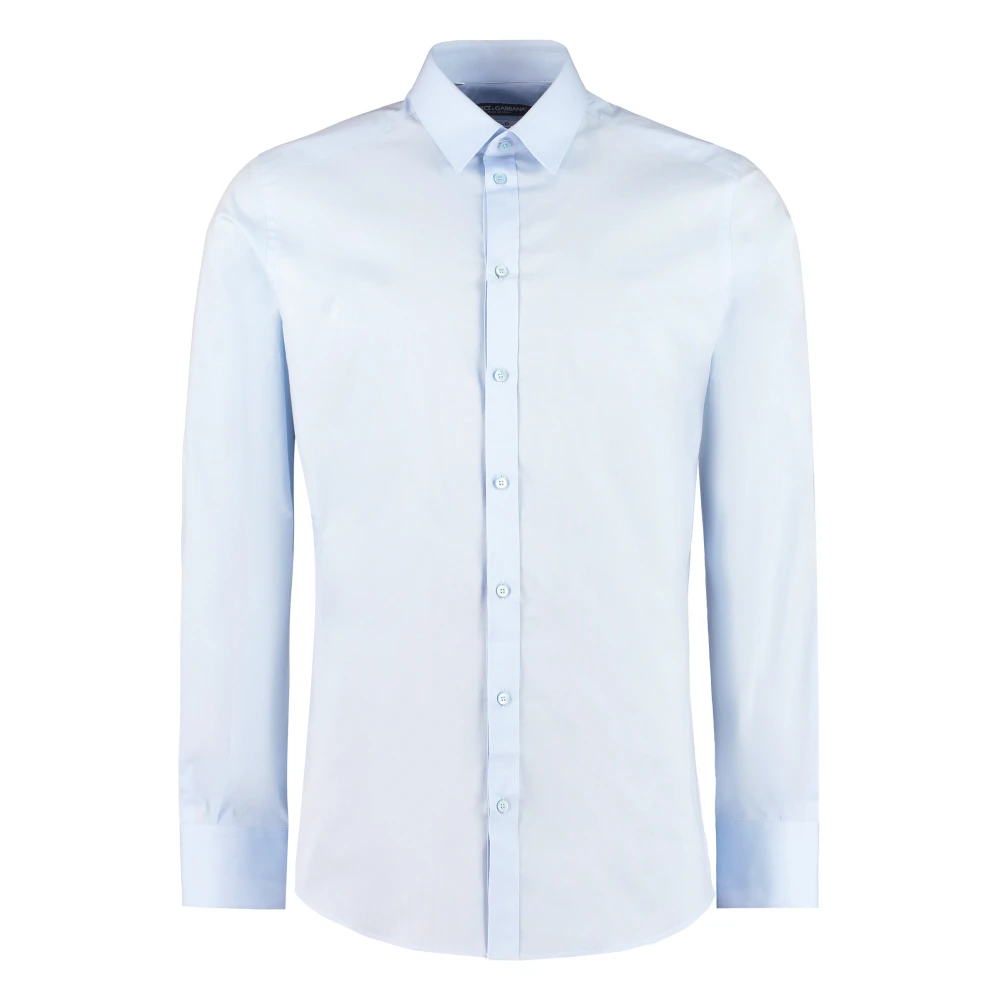 Dolce & Gabbana Blue Gold Fit Poplin Shirt - Male - Formal Shirts - M - Shirts